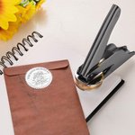 Personalized Star Sign Birth Flower Embosser Stamp Hand Held Embosser Set with Text and Name Birthday Gift for Book Lovers