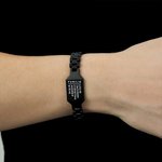 Personalisiertes Edelstahl Armband mit Text Namen Familie ID Gravur Modernes Schmuck Vatertag Jahrestag Geschenk für Herrn