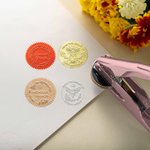 Personalized Bee Floral Design Laser Engraved Book Embosser Library Stamp with Text Hand Held Set Birthday Gift for Bookworm Book Lovers