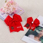 Personalized Elk Penguin Christmas Element Bow with Letter Monogrammed Christmas Birthday Gift for Girl