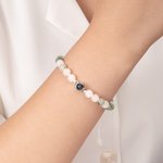 Personalised Natural Stone Beads Adjustable Photo Projection Rope Bracelet with I Love You in 100 Languages Birthday Anniversary Gift for Women