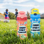 Bottiglia d'acqua personalizzata con nome da 12 oz con manico Regalo di compleanno per ragazzi e ragazze