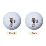 Personalized  Cartoon Character Man Woman Double Sided Golf Ball with Name Christmas Birthday  Father's Day Gift for Golfer Golf Player