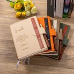 Personalised Be Proud Of The Work You Do Leather A5 Lined Journal Notebook Pen Set with Name Birthday Appreciation Gift for Family Friend Mentor