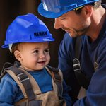 Personnalisé Jaune Bleu Blanc Ajustable Enfant Casquette de chantier avec Nom Thème Bâtiment Fête Déguisée Cadeau d'Anniversaire pour Garçons Filles