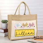 Regalo de agradecimiento por el Día del Maestro para el profesor Bolsa de yute personalizada con nombre