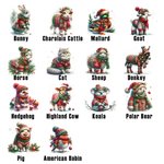 Personalizada de Navidad de punto suéter de animales bolsa de cordón con el nombre y la inicial de regalo de Navidad para los niños de la familia