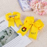 Personalized Elk Penguin Christmas Element Bow with Letter Monogrammed Christmas Birthday Gift for Girl