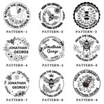 Personalized Bee Floral Design Laser Engraved Book Embosser Library Stamp with Text Hand Held Set Birthday Gift for Bookworm Book Lovers