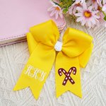 Personalized Elk Penguin Christmas Element Bow with Letter Monogrammed Christmas Birthday Gift for Girl