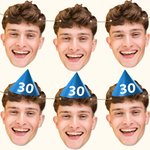 Banderole de Fête Personnalisée de Texte et Photo Portrait à Chapeaux Pointus Guirlande de Personnage avec Corde Cadeau Anniversaire pour Ami Famille