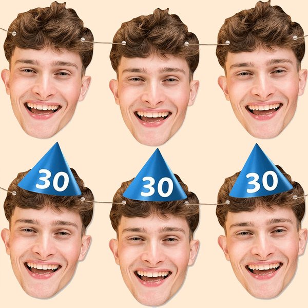 Personalisierte Portraitfoto Wimpel Banner Papierschnitt mit hängenden Seil Geburtstag Party Dekoration Geschenk für Freunde Familie