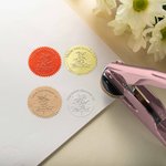 Personalized Star Sign Birth Flower Embosser Stamp Hand Held Embosser Set with Text and Name Birthday Gift for Book Lovers