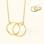 Círculos entrelazados personalizado collar de anillos dobles con nombre grabado Día de San Valentín Aniversario de regalo para las mujeres