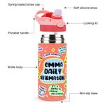 Bottiglia d'acqua personalizzata con nome da 12 oz con manico Regalo di compleanno per ragazzi e ragazze