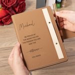 Personalised Be Proud Of The Work You Do Leather A5 Lined Journal Notebook Pen Set with Name Birthday Appreciation Gift for Family Friend Mentor