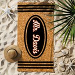 Personalized Oversized Crayon Faux Glitter Quick Dry Beach Towel with Name Teacher's Day Summer Vacation Accessory Gift for Teacher