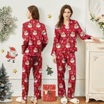 Pyjama à manches longues personnalisé avec nom et initiale Cadeau de Noël doux et agréable à porter pour les femmes