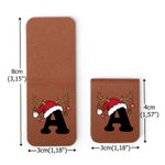 Gepersonaliseerde Kerstmuts Rendier Magnetische Leren Bladwijzer Clip met Initiaal en Naam Kerstcadeau voor kinderen