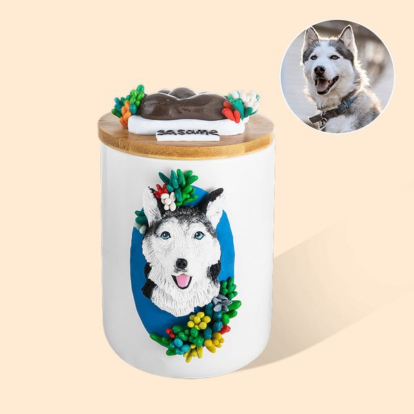 Personalized Handmade Pet Portrait Urn Pet Lovers Gift