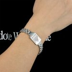 Personalisiertes Edelstahl Armband mit Text Namen Familie ID Gravur Modernes Schmuck Vatertag Jahrestag Geschenk für Herrn