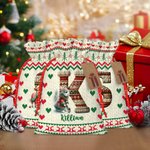 Personalizada de Navidad de punto suéter de animales bolsa de cordón con el nombre y la inicial de regalo de Navidad para los niños de la familia