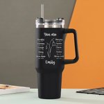 Versetto biblico personalizzato del fiore di nascita da 40 oz. Bicchiere isolato con nome e cannuccia Regalo di Natale cristiano per le donne