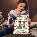Bolsa de regalo personalizada con nombre e inicial para la fiesta de Navidad de los niños en familia