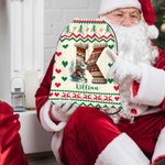 Bolsa de regalo personalizada con nombre e inicial para la fiesta de Navidad de los niños en familia