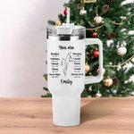 Versetto biblico personalizzato del fiore di nascita da 40 oz. Bicchiere isolato con nome e cannuccia Regalo di Natale cristiano per le donne