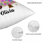 Gepersonaliseerd Cartoon Karakter Glitter Kerstboom Zacht Kussenovertrek met Naam Home Decor Kerstcadeau voor Familie