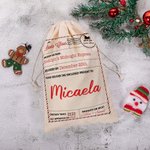 Sello personalizado de matasellos de Alce Santa Saco reutilizable bolsa de regalo con nombre de la fiesta de Navidad Regalo para los niños de la famil