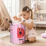 Personalized Colorful Cartoon Alphabet Waterproof Laundry Storage Basket with Name and Handle Housewarming Birthday Gift fot Kids