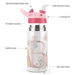 Personalisierte Peter Rabbit 12oz Name isolierte Wasserflasche mit Strohhalm und Druckknopf Deckel Kindertag zurück zu Schule Geschenk für Mädchen Jun