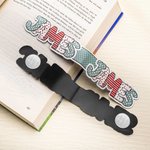 Marcapáginas magnético personalizado con letras de burbujas y floral regalo ideal para profesores y amantes de los libros