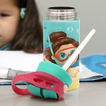 Gepersonaliseerde Marine duiken roestvrij staal naam Kid waterfles met siliconen rietje strand accessoire geschenk voor kind