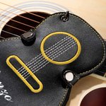 Custodia portatile  a forma di chitarra personalizzata con nome comodo per plettri fatto in pelle PU musica regalo di compleanno per festival