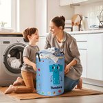 Personalized Colorful Cartoon Alphabet Waterproof Laundry Storage Basket with Name and Handle Housewarming Birthday Gift fot Kids