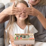 Personalised Merry Christmas Cute Cartoon Character Wooden Money Holder with Name Holiday Party Favors Gift for Kids Family