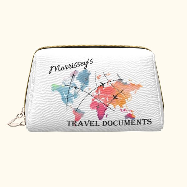 Personalisierte bunte Weltkarte Leder Reisen große Kapazität Dokumentenhalter Zip Pouch mit Namen Jahrestag Geburtstag Reisegeschenk für Frauen