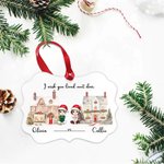 Personalised Cartoon Character Lived Next Door Ceramic Novelty Ornament with Name and Ribbon Christmas Home Decor Long Distance Gift for Besties