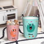 Personalized Colorful Cartoon Alphabet Waterproof Laundry Storage Basket with Name and Handle Housewarming Birthday Gift fot Kids