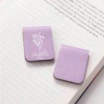 Personalised Bookish Birth Flower Magnetic Leather Bookmark Clip with Name School Office Stationery Supplies Birthday Gift for Women Bookworms