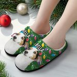 Personalisierte Licht String Hund Katze Foto Baumwolle Plüsch Hausschuhe mit Namen Geburtstag Geschenk für Tierliebhaber