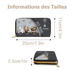 Portefeuille Multi-Pli en Cuir Personnalisé avec Nom et 1-3 Motifs de Chien Chat Cadeau Noël Anniversaire pour Amoureux d'Animal de Compagnie