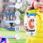 Bouteille Isotherme 350ml Personnalisée avec Photo de Visage Initiale Nom Cadeau Anniversaire Retour à l'École pour Enfant