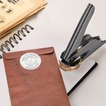 Personalized Zodiac Embosser Stamp Hand Held Embosser Set with Text and Name Birthday Gift for Book Lovers