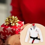 Personalized BJJ Brazilian Jiu Jitsu Gi Shape Ribbon Acrylic Ornament with Text Christmas Tree Decor Team Birthday Gift for Martial Artists
