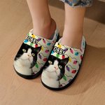 Personalisierte Licht String Hund Katze Foto Baumwolle Plüsch Hausschuhe mit Namen Geburtstag Geschenk für Tierliebhaber