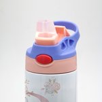 Personalisierte Peter Rabbit 12oz Name isolierte Wasserflasche mit Strohhalm und Druckknopf Deckel Kindertag zurück zu Schule Geschenk für Mädchen Jun